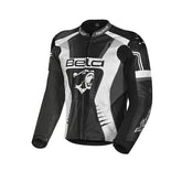 BELA X RACE Moto Couro Casacos Preto Antra Branco - Imagem frontal da Casacos